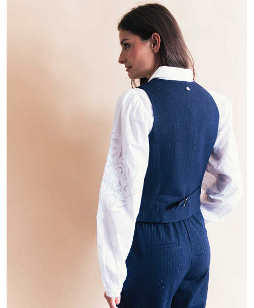 Gilet DIMITRI - Marine  | Julie Guerlande | Vêtements pour femme