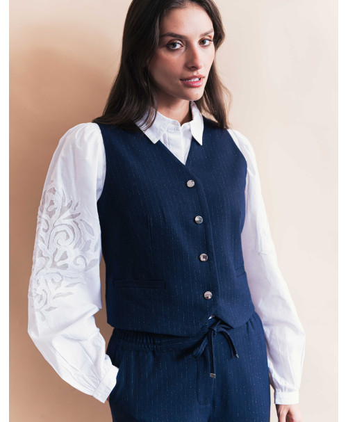 Gilet DIMITRI - Marine  | Julie Guerlande | Vêtements pour femme