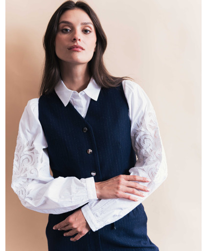 Gilet DIMITRI - Marine  | Julie Guerlande | Vêtements pour femme