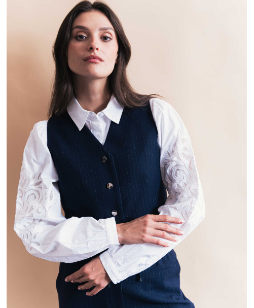 Gilet DIMITRI - Marine  | Julie Guerlande | Vêtements pour femme