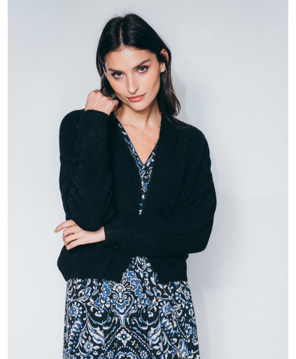 Gilet BAMBI - Noir  | Julie Guerlande | Vêtements pour femme
