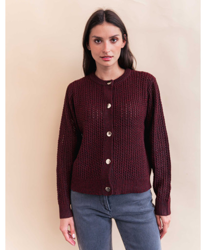Cardigan FLORIE - Grenat  | Julie Guerlande | Vêtements pour femme