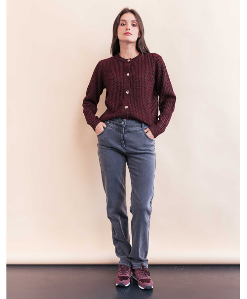 Cardigan FLORIE - Grenat  | Julie Guerlande | Vêtements pour femme