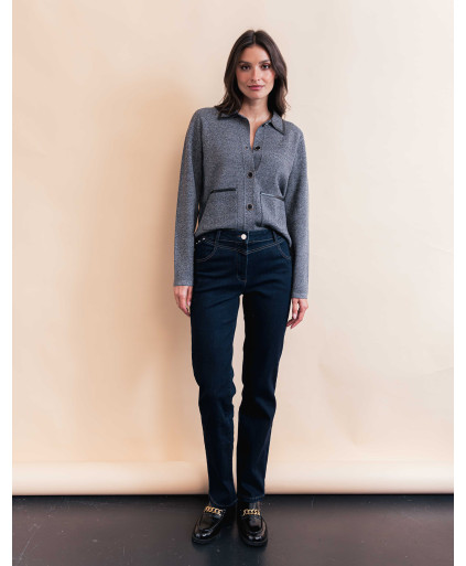 Cardigan TINA - Gris chiné  | Julie Guerlande | Vêtements pour femme