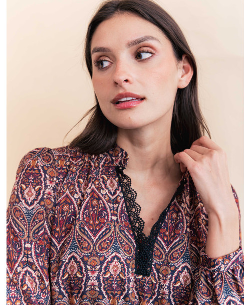 Blouse FANETTE - Grenat  | Julie Guerlande | Vêtements pour femme