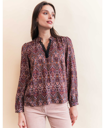 Blouse FANETTE - Grenat  | Julie Guerlande | Vêtements pour femme