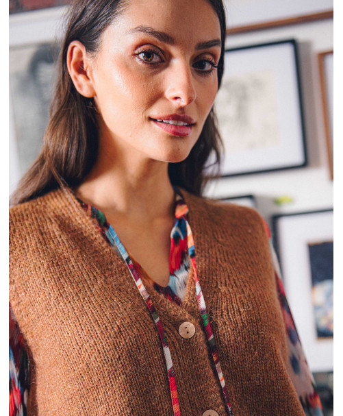 Gilet NINON - Camel  | Julie Guerlande | Vêtements pour femme
