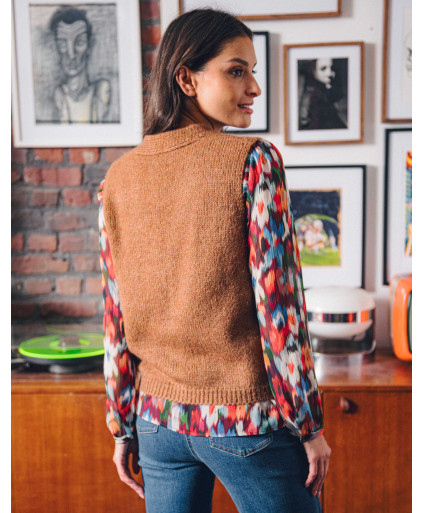 Gilet NINON - Camel  | Julie Guerlande | Vêtements pour femme
