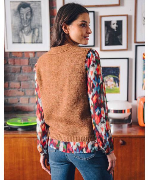 Gilet NINON - Camel  | Julie Guerlande | Vêtements pour femme