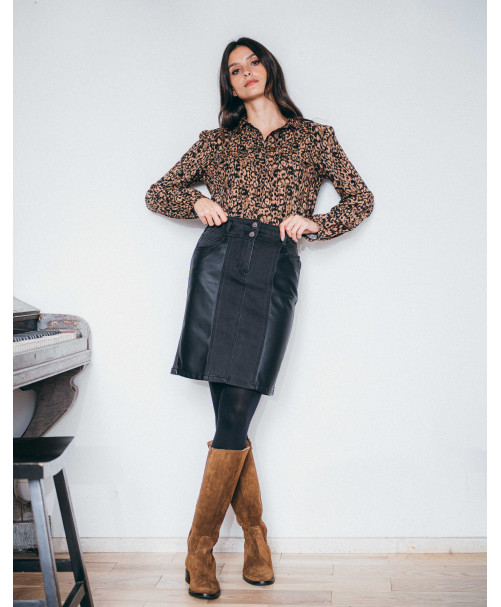 Jupe ALBANE - Noir profond  | Julie Guerlande | Vêtements pour femme