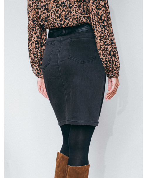 Jupe ALBANE - Noir profond  | Julie Guerlande | Vêtements pour femme