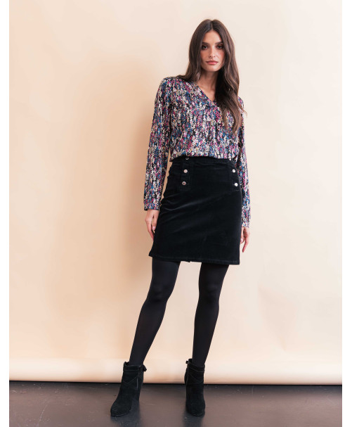 Jupe DASILE - Noir  | Julie Guerlande | Vêtements pour femme
