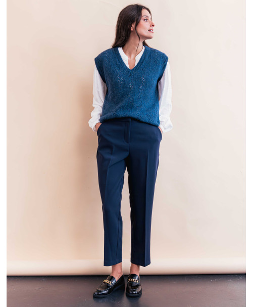 Pantalon MAGDALENA - Marine  | Julie Guerlande | Vêtements pour femme