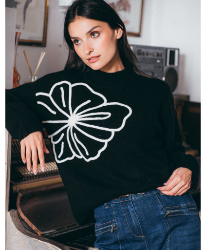 Pull BILLIE - Noir  | Julie Guerlande | Vêtements pour femme