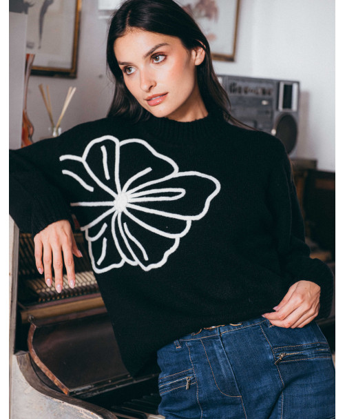 Pull BILLIE - Noir  | Julie Guerlande | Vêtements pour femme