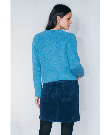 Pull DEVANCHY - Bleu canard  | Julie Guerlande | Vêtements pour femme