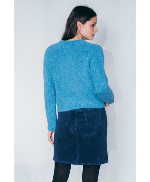 Pull DEVANCHY - Bleu canard  | Julie Guerlande | Vêtements pour femme