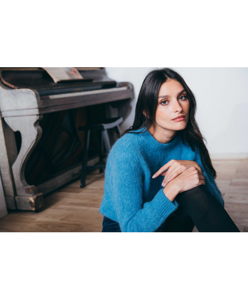 Pull DEVANCHY - Bleu canard  | Julie Guerlande | Vêtements pour femme