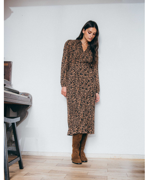 Robe ADELE - Noir profond  | Julie Guerlande | Vêtements pour femme