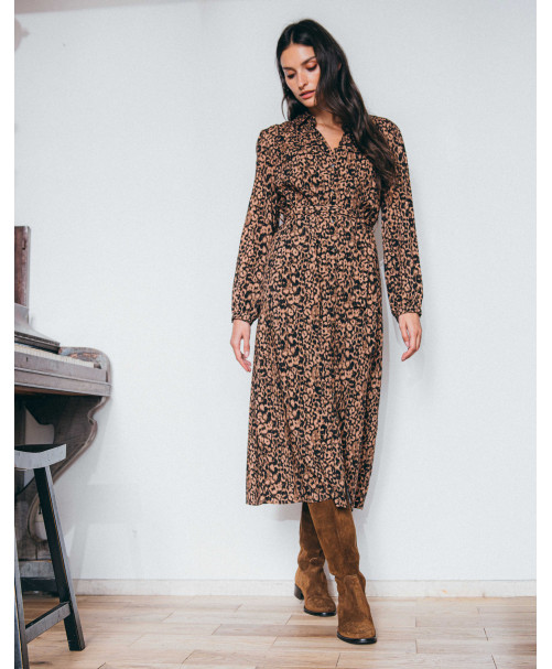 Robe ADELE - Noir profond  | Julie Guerlande | Vêtements pour femme