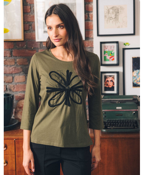 Tee-shirt BASILE - Kaki  | Julie Guerlande | Vêtements pour femme