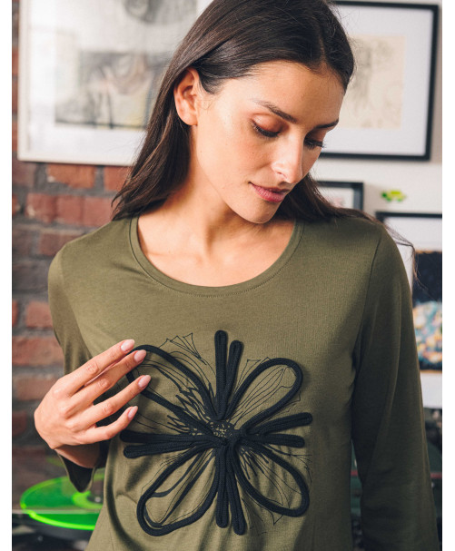 Tee-shirt BASILE - Kaki  | Julie Guerlande | Vêtements pour femme