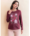 Tee-shirt FLOWER - Grenat