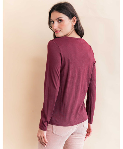 Tee-shirt FLOWER - Grenat  | Julie Guerlande | Vêtements pour femme