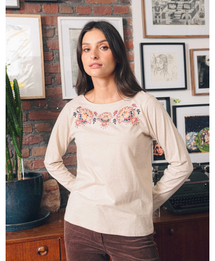 Tee-shirt NICOLAS - Beige  | Julie Guerlande | Vêtements pour femme