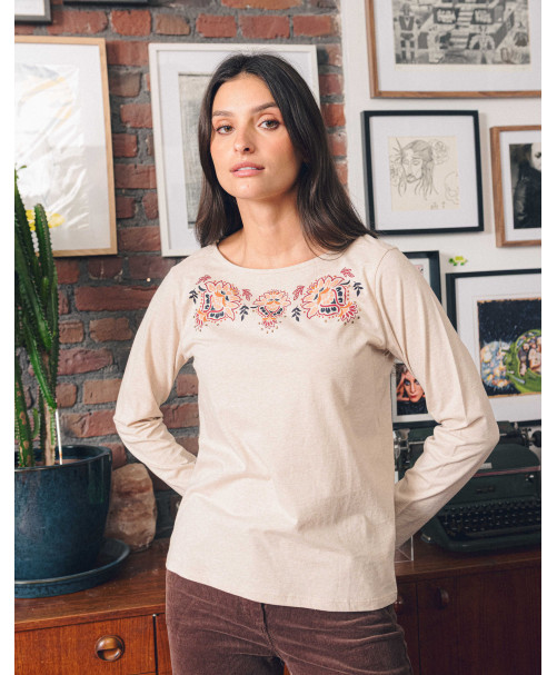 Tee-shirt NICOLAS - Beige  | Julie Guerlande | Vêtements pour femme