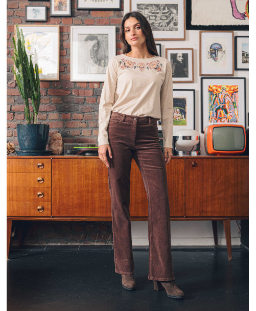 Tee-shirt NICOLAS - Beige  | Julie Guerlande | Vêtements pour femme