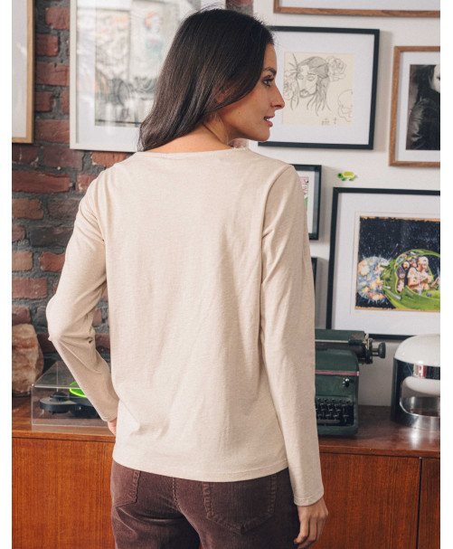 Tee-shirt NICOLAS - Beige  | Julie Guerlande | Vêtements pour femme