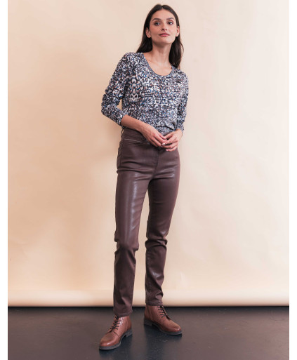 Tee-shirt NORA - Marron  | Julie Guerlande | Vêtements pour femme