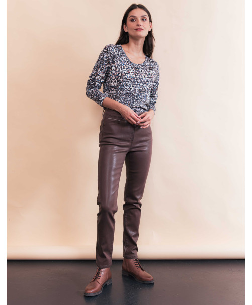 Tee-shirt NORA - Marron  | Julie Guerlande | Vêtements pour femme