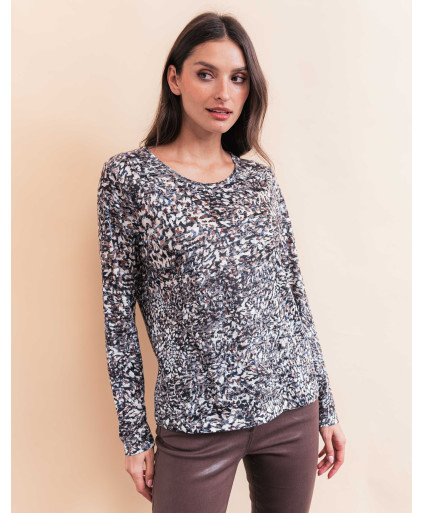 Tee-shirt NORA - Marron  | Julie Guerlande | Vêtements pour femme