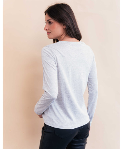 Tee-shirt PARKER - Gris chiné  | Julie Guerlande | Vêtements pour femme