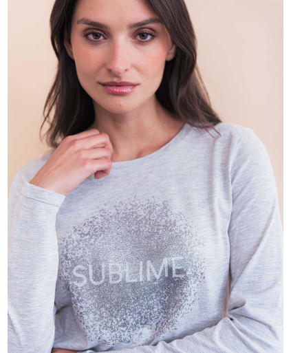 Tee-shirt PARKER - Gris chiné  | Julie Guerlande | Vêtements pour femme