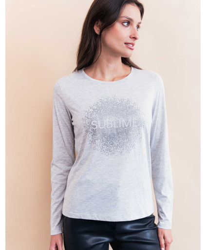 Tee-shirt PARKER - Gris chiné  | Julie Guerlande | Vêtements pour femme