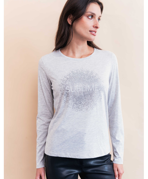 Tee-shirt PARKER - Gris chiné  | Julie Guerlande | Vêtements pour femme