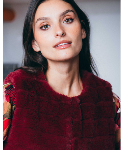 Gilet SLOVENIE - Grenat  | Julie Guerlande | Vêtements pour femme