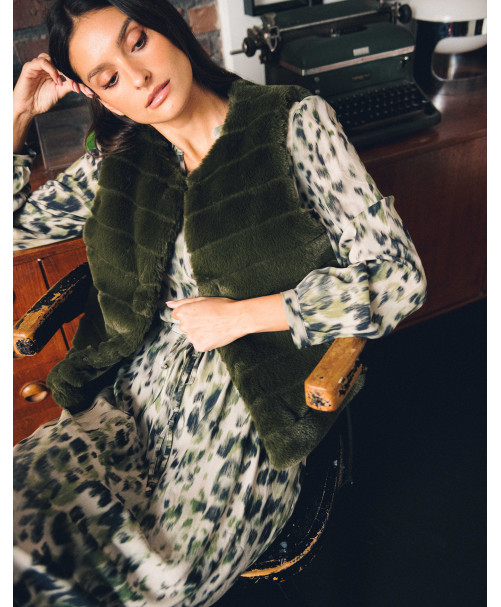 Gilet SLOVENIE - Kaki  | Julie Guerlande | Vêtements pour femme