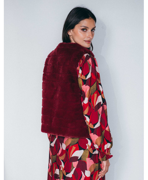 Gilet SLOVENIE - Grenat  | Julie Guerlande | Vêtements pour femme