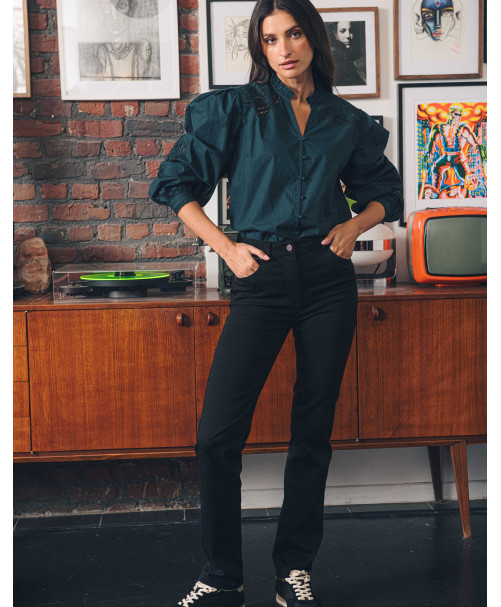 Blouse ARIELLE - Vert bouteille  | Julie Guerlande | Vêtements pour femme