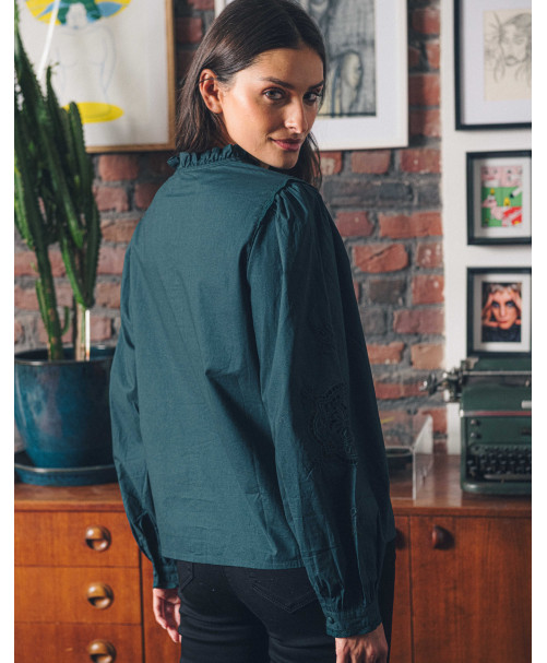 Blouse ARIELLE - Vert bouteille  | Julie Guerlande | Vêtements pour femme