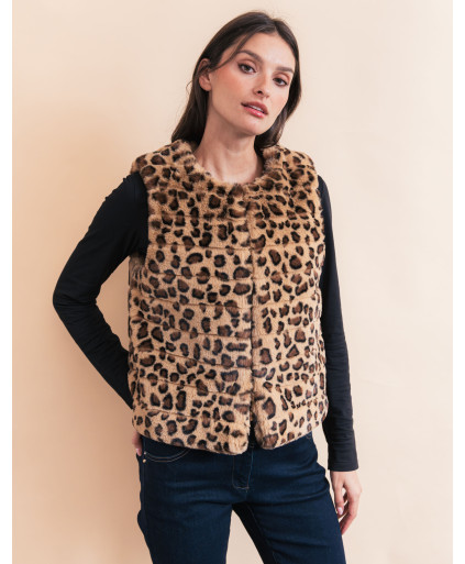 Gilet SLOVENIE - Léopard  | Julie Guerlande | Vêtements pour femme