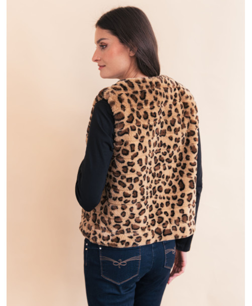 Gilet SLOVENIE - Léopard  | Julie Guerlande | Vêtements pour femme