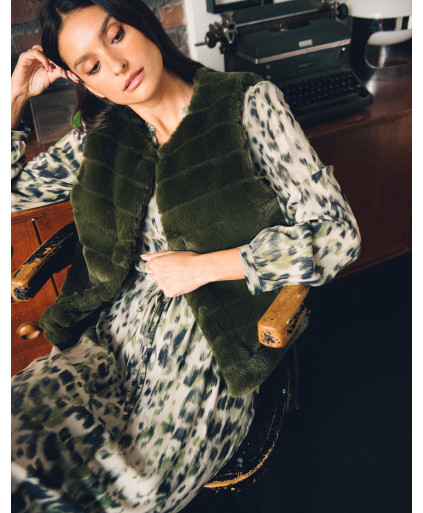 Gilet SLOVENIE - Kaki  | Julie Guerlande | Vêtements pour femme