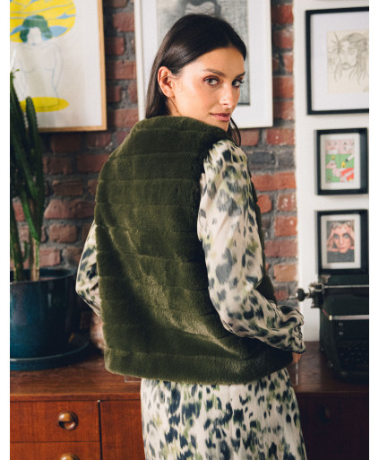Gilet SLOVENIE - Kaki  | Julie Guerlande | Vêtements pour femme