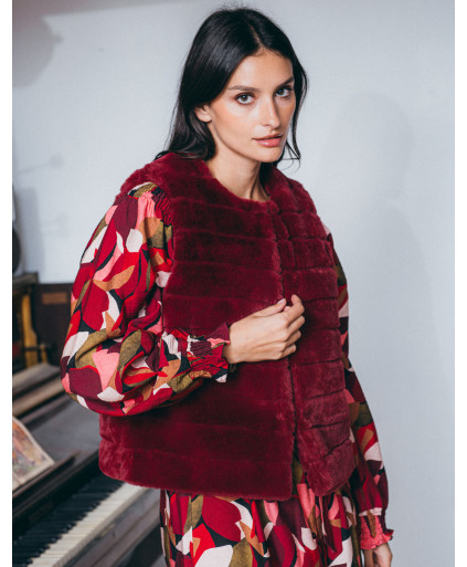 Gilet SLOVENIE - Grenat  | Julie Guerlande | Vêtements pour femme