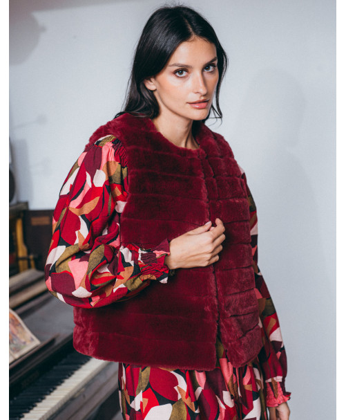 Gilet SLOVENIE - Grenat  | Julie Guerlande | Vêtements pour femme